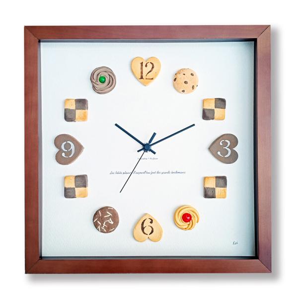かわいいビスケットの掛時計[Horloge du biscuits] フレームカラー：ブラウン（受注...