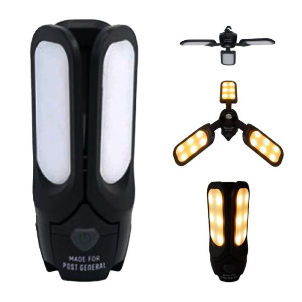 トリパネルソーラーチャージLEDライト（ブラック）POST GENERAL（ポストジェネラル）