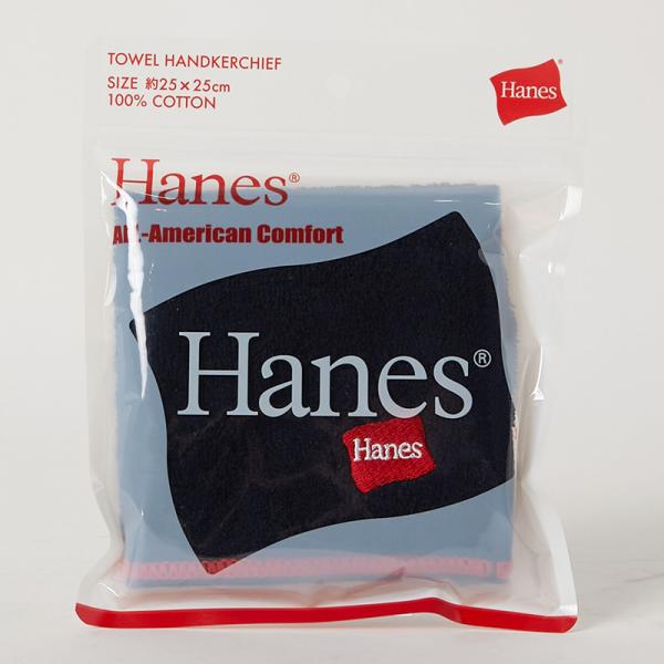 Hanes(ヘインズ) フラッグロゴ刺繍タオルハンカチ(ネイビー)