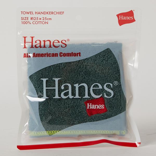 Hanes(ヘインズ) フラッグロゴ刺繍タオルハンカチ(ダークグリーン)