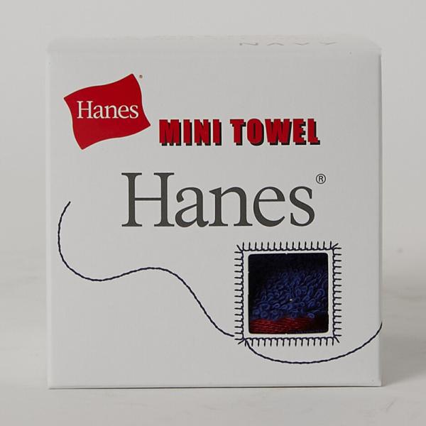 Hanes(ヘインズ)キューブボックス入りタオルハンカチ【日本製】(今治製)(ネイビー)