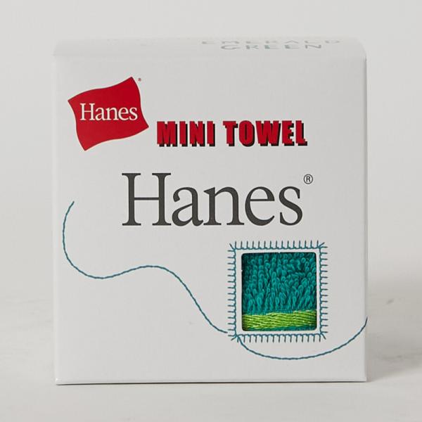 Hanes(ヘインズ)キューブボックス入りタオルハンカチ【日本製】(今治製)(ミントグリーン)