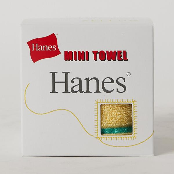 Hanes(ヘインズ)キューブボックス入りタオルハンカチ【日本製】(今治製)(イエロー)
