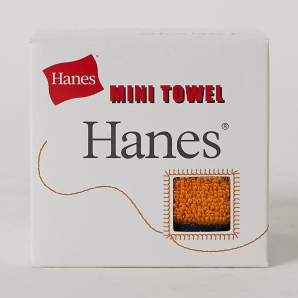 Hanes(ヘインズ)キューブボックス入りタオルハンカチ【日本製】(今治製)(オレンジ)