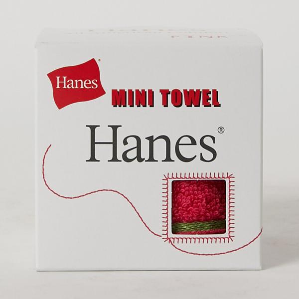 Hanes(ヘインズ)キューブボックス入りタオルハンカチ【日本製】(今治製)(ピンク)
