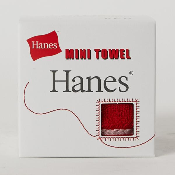 Hanes(ヘインズ)キューブボックス入りタオルハンカチ【日本製】(今治製)(レッド)