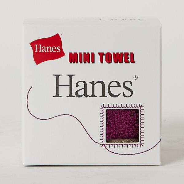 Hanes(ヘインズ)キューブボックス入りタオルハンカチ【日本製】(今治製)(パープル)