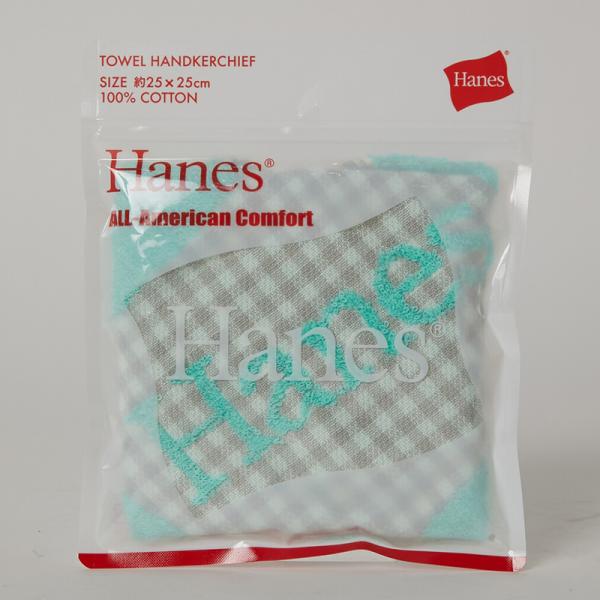 Hanes（ヘインズ）フラッグロゴ ガーゼタオルハンカチ（パッケージ入り）（グリーン）