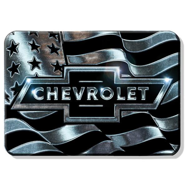 テクスチャード マグネット CHEVROLET FLAG（シボレー）メタル風