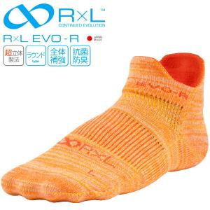 アールエル EVO-R 超立体ラウンドソックス カラー：オレンジミックス／オレンジ R×L EVO-R RNS1001-9755｜pmsports