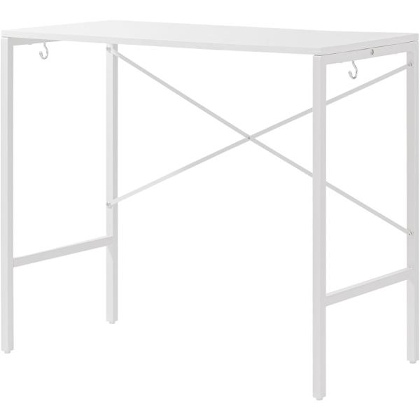 シンプルデスク SDK80W 白 ホワイト 幅80 高さ72 ワークデスク アジャスター付き フック...