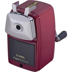 カール事務器 エンゼル5グラン シャープ レッド 卓上手動鉛筆削り 尖り調節機能付き 日本製 国産 A5GRS-R