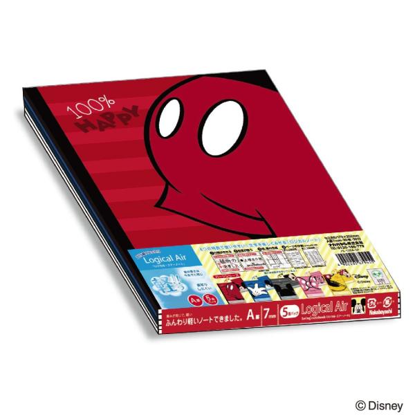 ロジカルエアーノート B5 ディズニー ミッキーアンドミニーパーツシリーズ Ａ罫 30枚 5冊パック...