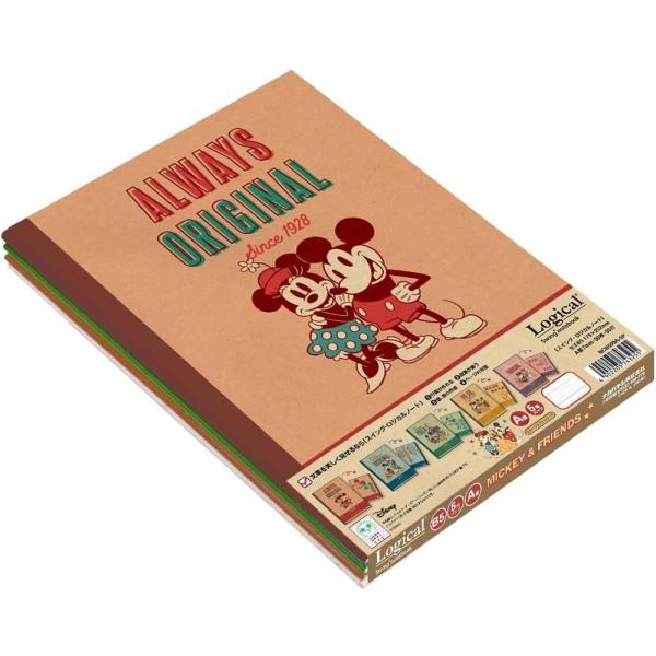 ナカバヤシ ディズニー/ミッキー&amp;フレンズ スイングロジカルノート セミB5/A罫/30枚 カラーク...