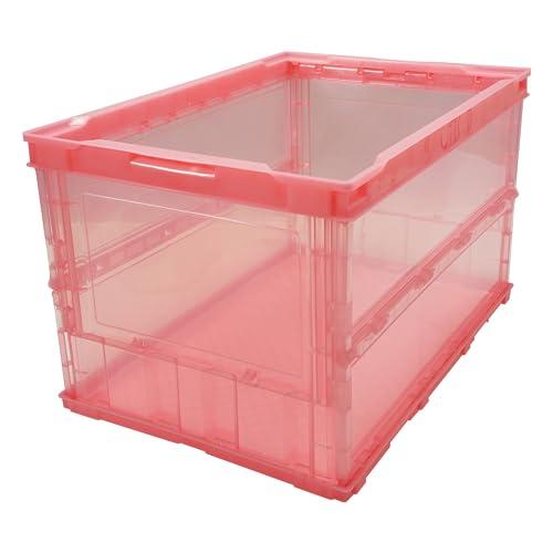 トラスコ中山(TRUSCO) 収納ケース 収納ボックス 薄型折りたたみコンテナスケル レッド 50L...