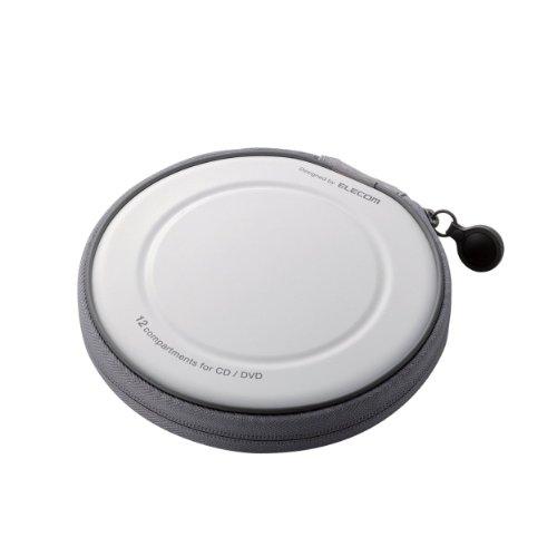 エレコム DVD CDケース セミハード ファスナー付 12枚収納 ホワイト CCD-H12WH