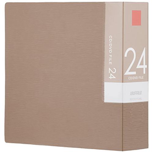 バッファロー BUFFALO CD&amp;DVDファイルケース ブックタイプ 24枚収納 ベージュ BSC...
