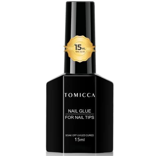 TOMICCA ネイルグルー ネイルチップ接着剤 15ml 4-IN-1 ネイルチップ用グルー＆ベー...
