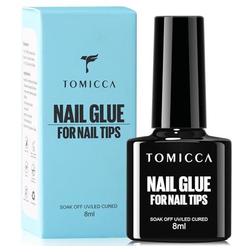 TOMICCA ネイルグルー ネイルチップ接着剤 8ML 6-IN-1 ネイルチップ用グルー＆ベース...
