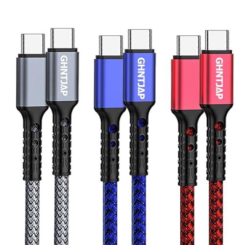 GHNTJAP USB C to USB C ケーブル 1M 3本/3色 タイプc ケーブル PD対...