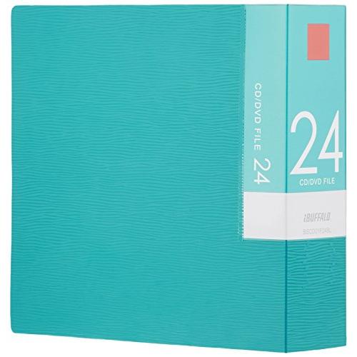 バッファロー BUFFALO CD&amp;DVDファイルケース ブックタイプ 24枚収納 ブルー BSCD...