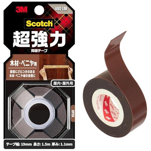 スリーエム(3M) 3M 両面テープ 超強力 木材 べニア 用 幅19mm 長さ1.5ｍ スコッチ ...