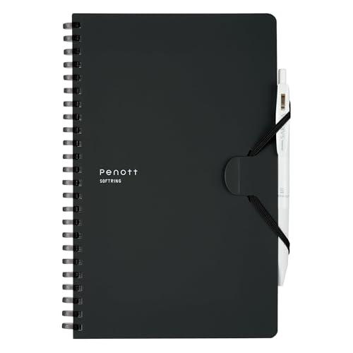 コクヨ(KOKUYO) ノート ソフトリングノート Penott A5 変形 5mm方眼 黒 ス-S...
