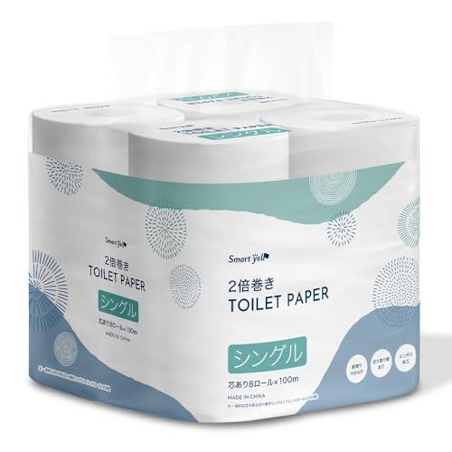 アイリスプラザ(IRIS PLAZA) トイレットペーパー シングル 2倍巻き 8R×100m (全...