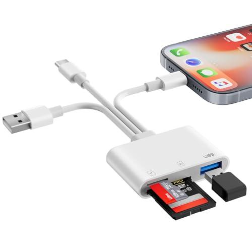 SDカードリーダー 3-in-1 カードリーダー Type-C/USB A &amp;iPhone sdカー...