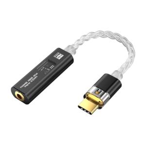 Type-C USB DAC 3.5mmイヤホン変換アダプター CX31993+MAX97220 デュアルチップ内蔵 ハイレゾ対応 32bit/384kHz ポータブルアンプ搭載 8芯4N単結晶銅