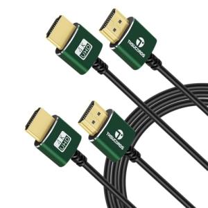 Thsucords 薄型HDMI-HDMIケーブル 0.3M 2本入り. 柔らか &ウルトラスリム フレキシブル HDMI高速 4K@60Hz 18gbps 2160p 1080p 適格請求書発行可