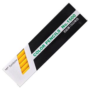 トンボ(Tombow) 鉛筆 色鉛筆 1500単色 山吹色 1ダース 1500-04