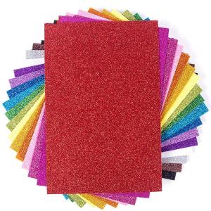 グリッターシート カッティングシート 粘着式 蛍光シート きらきら 自由に切って DIYギフト手芸材料 A4サイズ （10枚セット 21cm