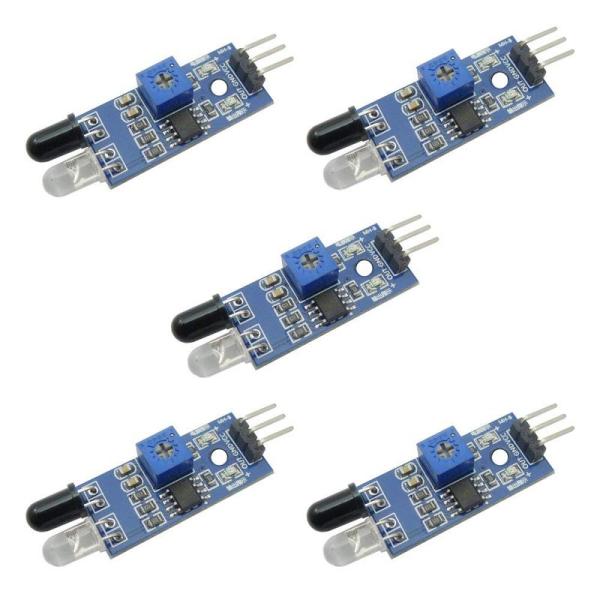 KKHMF 5個 IR赤外線障害物回避センサモジュール 3線式反射光電スイッチ Arduinoと互換