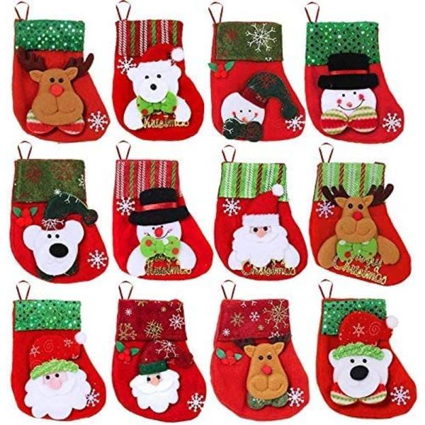 TAORAYO 12枚セット クリスマスの靴下 クリスマス 3D 立体 靴下 クリスマス プレゼント...