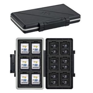 JJC 36 スロット 大容量 メモリーカードケース 12枚 SD SDHC SDXC カード + 24枚 MicroSD TF MSD カ