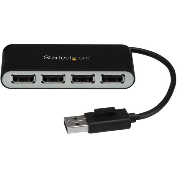StarTech.com 4ポートUSB 2.0ハブ 本体一体型ケーブル コンパクトミニUSBハブ ...