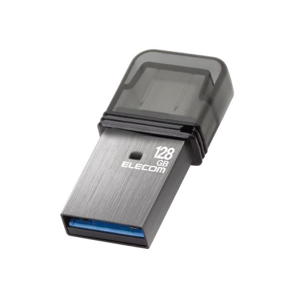 エレコム USBメモリ 128GB USB3.2（Gen1） Type-C キャップ式 シルバー M...