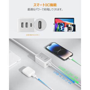 延長コード 2m 電源タップ usb付き TE...の詳細画像2