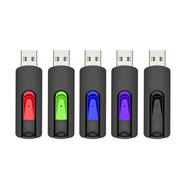 USBメモリ 16GB 5個セット USB 2.0 フラッシュメモリ伸縮式16ギガバイト サムドライ...