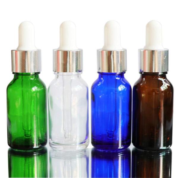 Waltz&amp;F 50ml 4本セット 遮光性ガラス精油瓶 空きスポイト精油分け瓶 香水瓶 色分けやす...