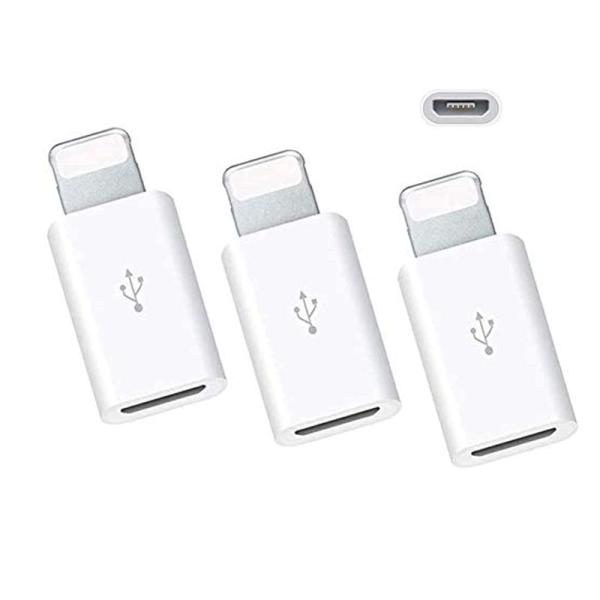 3個セットMicro USB to Lightning 変換アダプタ 急速充電とデータ伝送 ミニサイ...