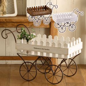 フラワーワゴン アンティーク 鉄製 ガーデニング ガーデン 庭 シャビー