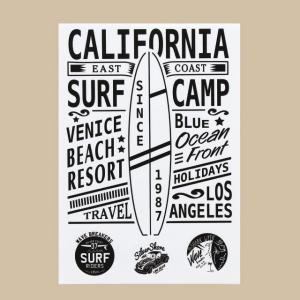 ウォールステッカー SURF CAMP （メール便対応・4個まで）｜pocchione-kogu