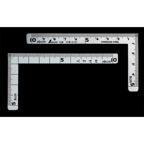 シンワ測定 曲尺小型 三寸法師ステン10×5cm 表裏同目 12101 （メール便対応・4個まで）