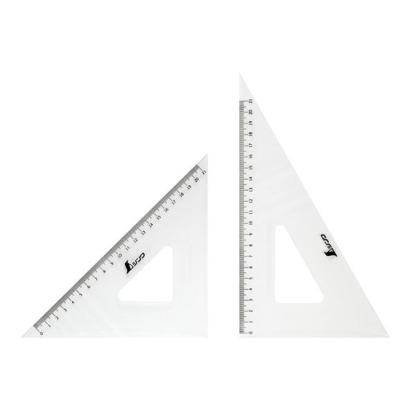 シンワ測定 三角定規 アクリル製 24cm 2枚組 75256 （メール便対応・2個まで）