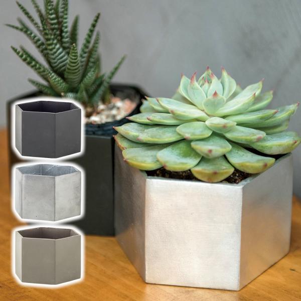 植木鉢 おしゃれ 六角形 穴あき アルミ シンプル ブルータポット ヘキサゴン
