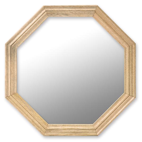 鏡 ミラー 壁掛け 八角 木枠 おしゃれ マンゴーウッド ミラー オクト 41377
