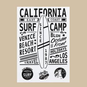 ウォールステッカー SURF CAMP （メール便対応・4個まで）