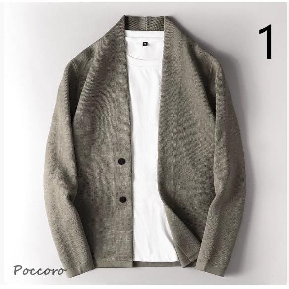 メンズ ニットカーディガン おしゃれ ビジネスカジュアル 羽織り スリム 長袖